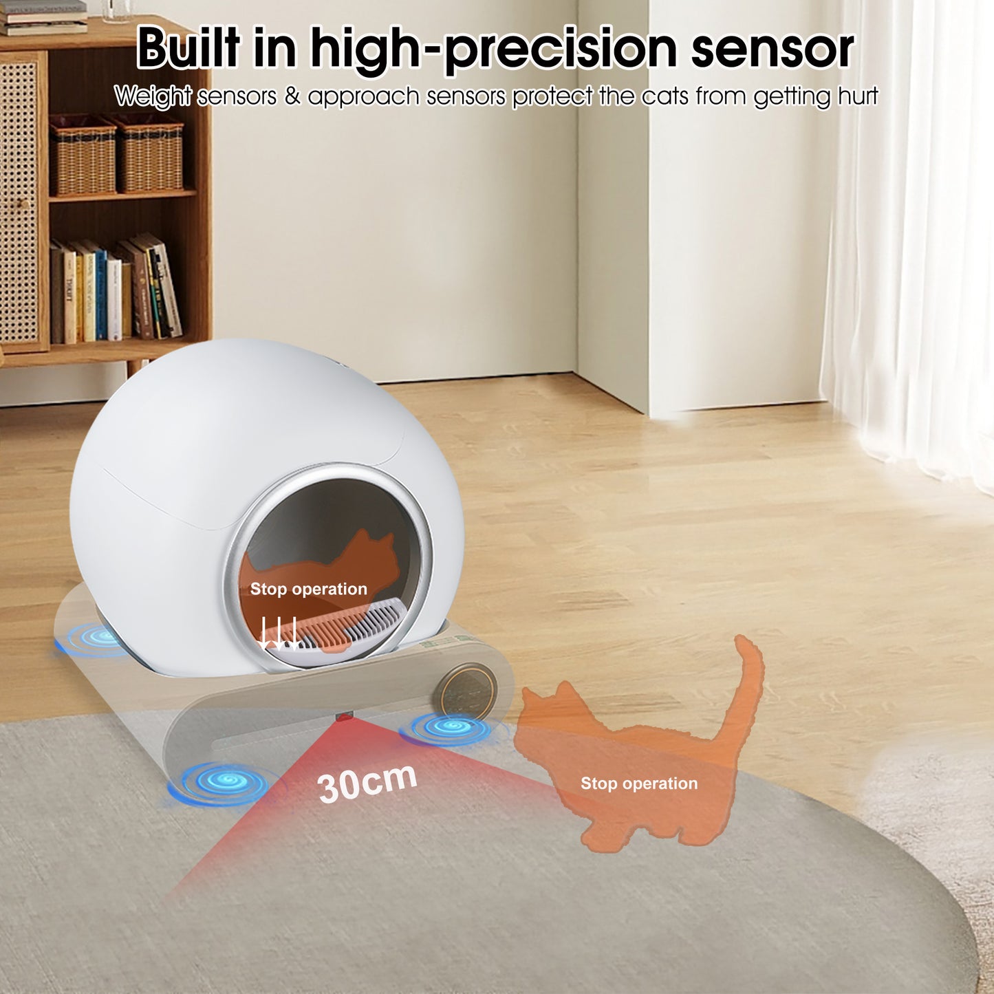 Auto Self-Clean Litter Box with WiFi and Deodorizer