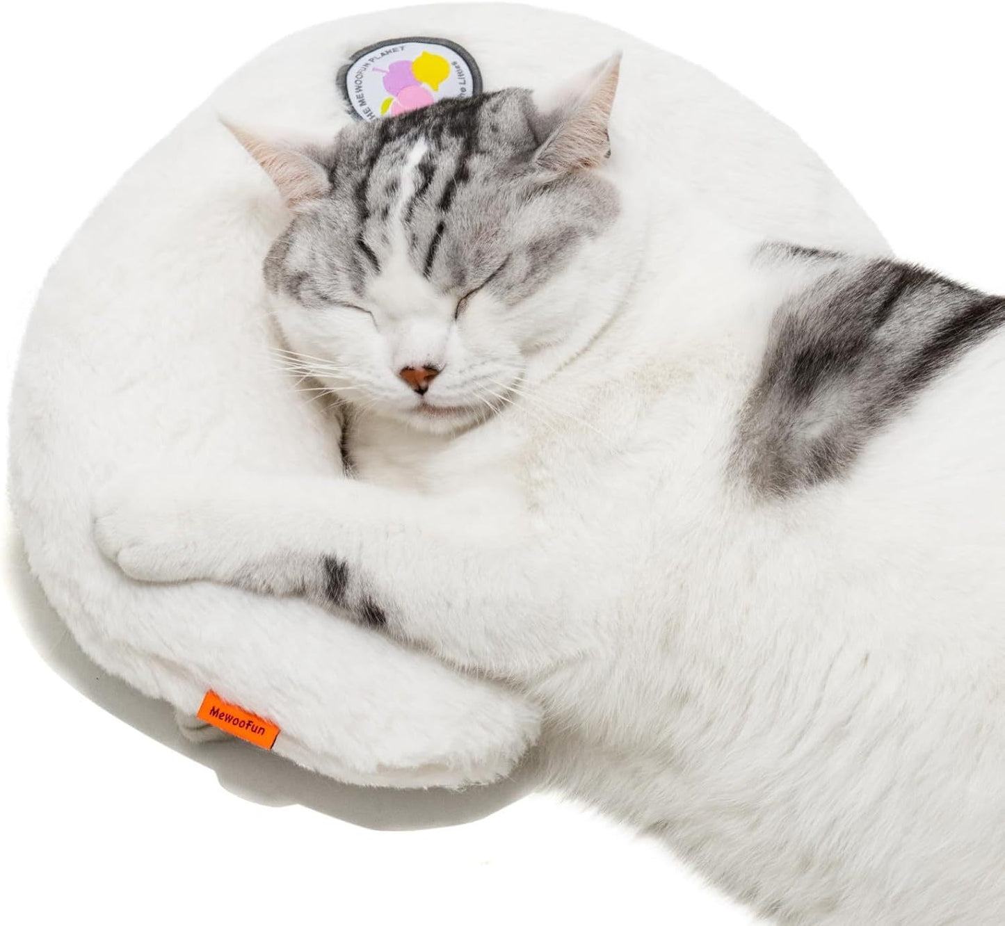 Fluffy Support Pillow For Cat & Puppy Joint Relief White