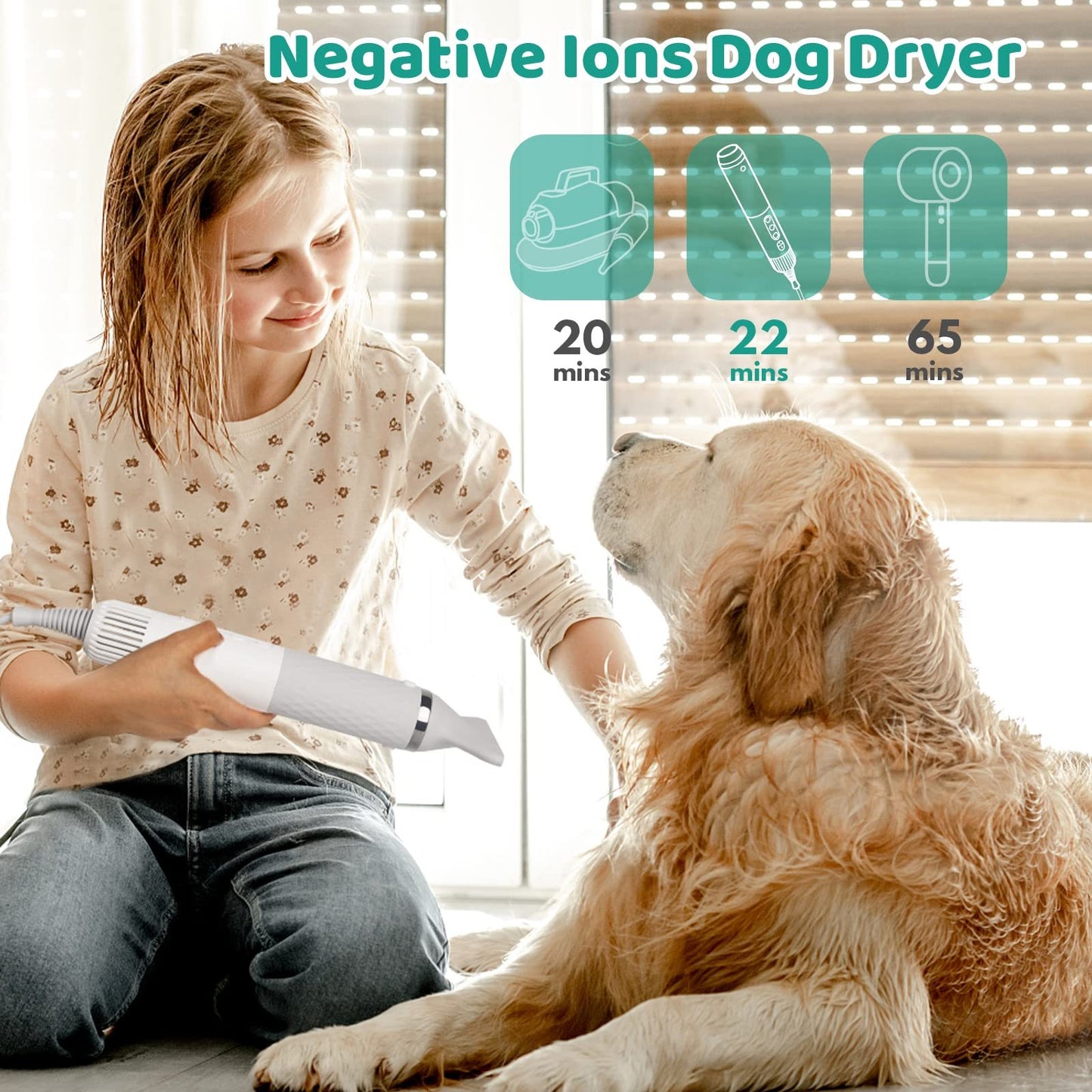 Brushless Motor Handheld Water Blower – High-Power Pet Dryer for Quick Drying & Grooming