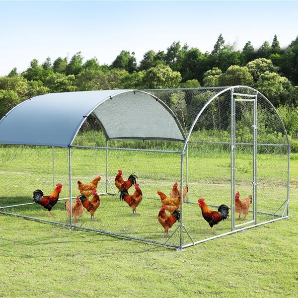 Upgraded Large Metal Chicken Coop with Steel Wire Mesh