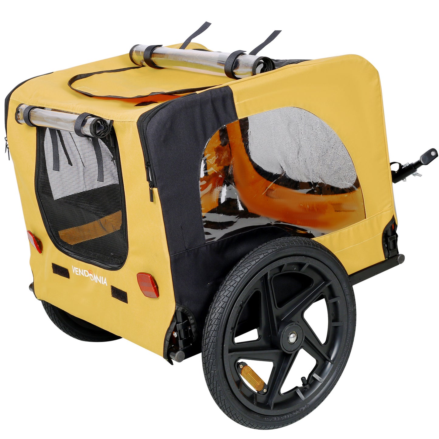 Yellow Foldable Pet Stroller & Bike Carrier