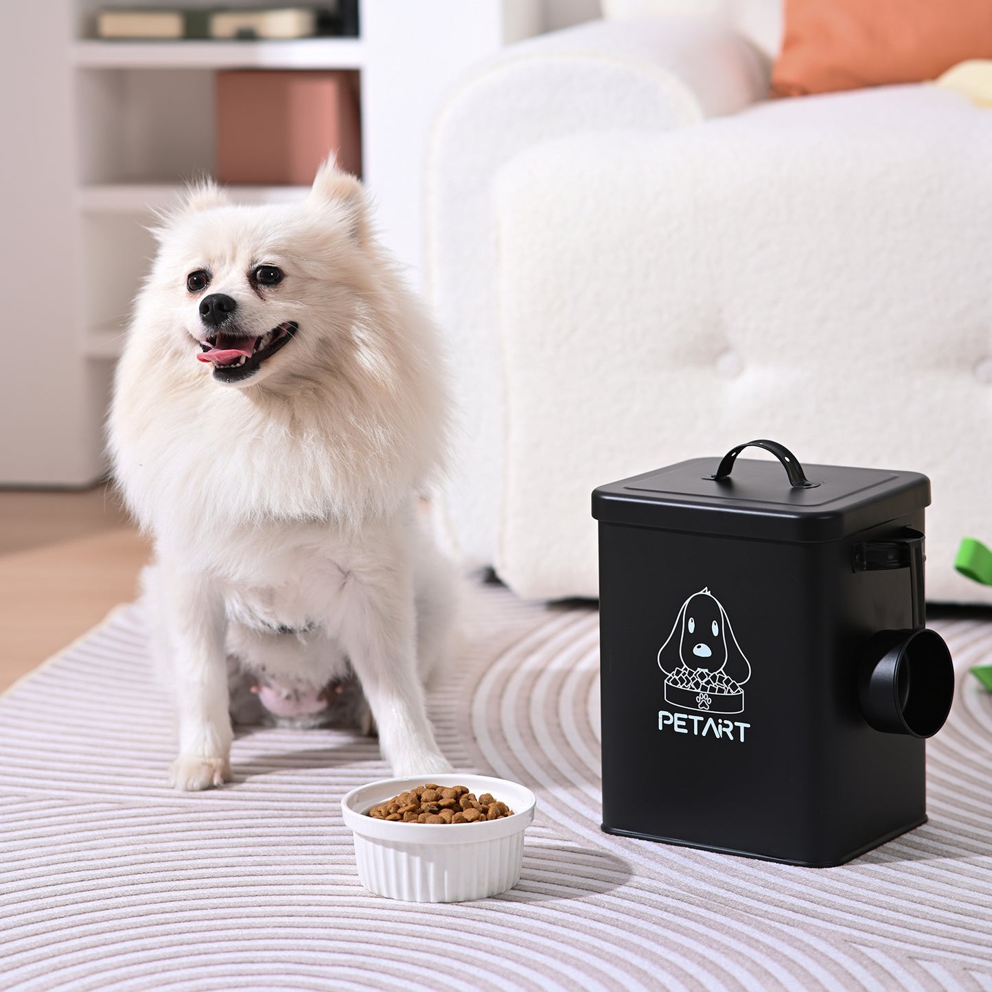 Dog Food Storage Container with Spoon & Desiccant