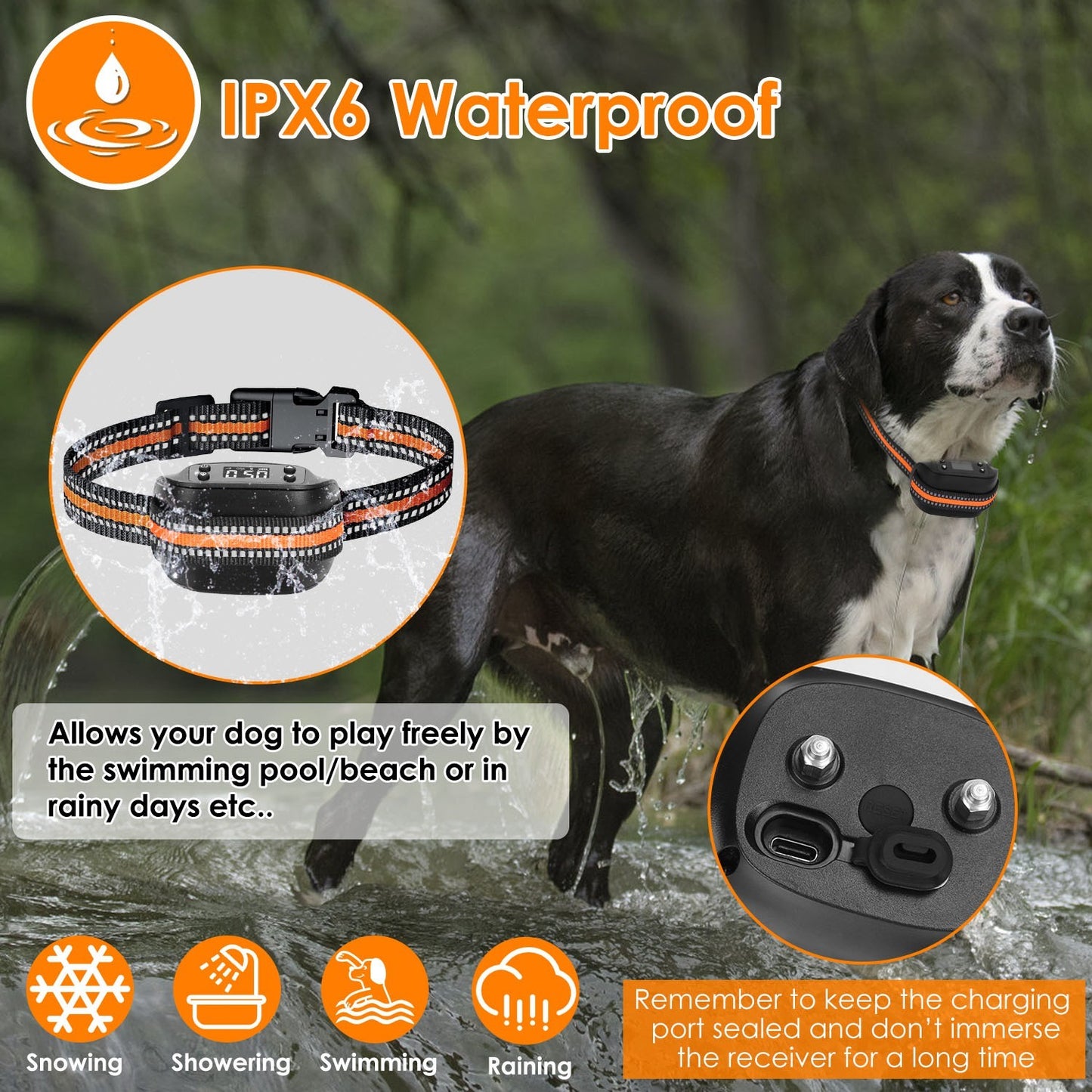 2-in-1 GPS Dog Fence & Tracker Collar – 32–2887FT, Waterproof