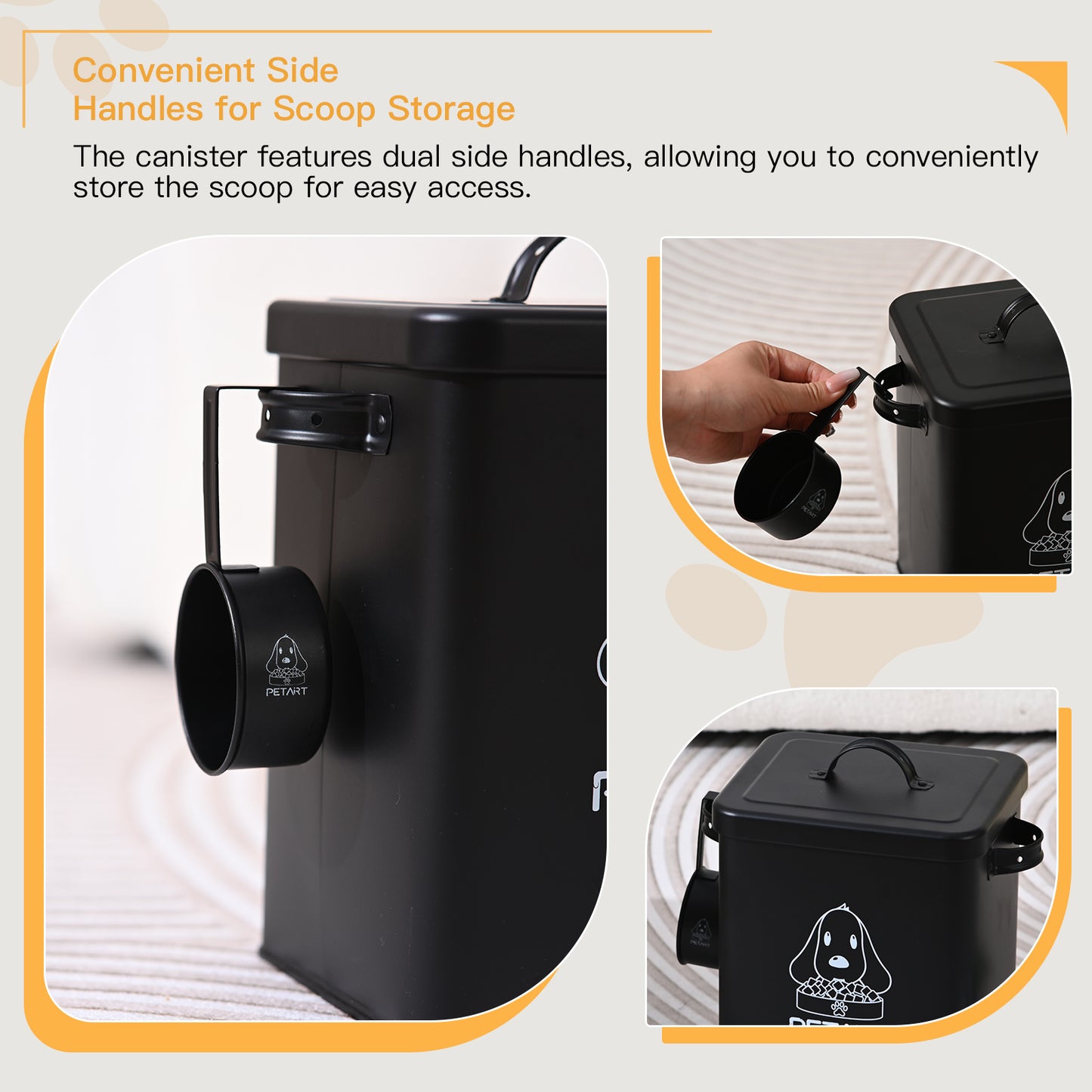 Dog Food Storage Container with Spoon & Desiccant