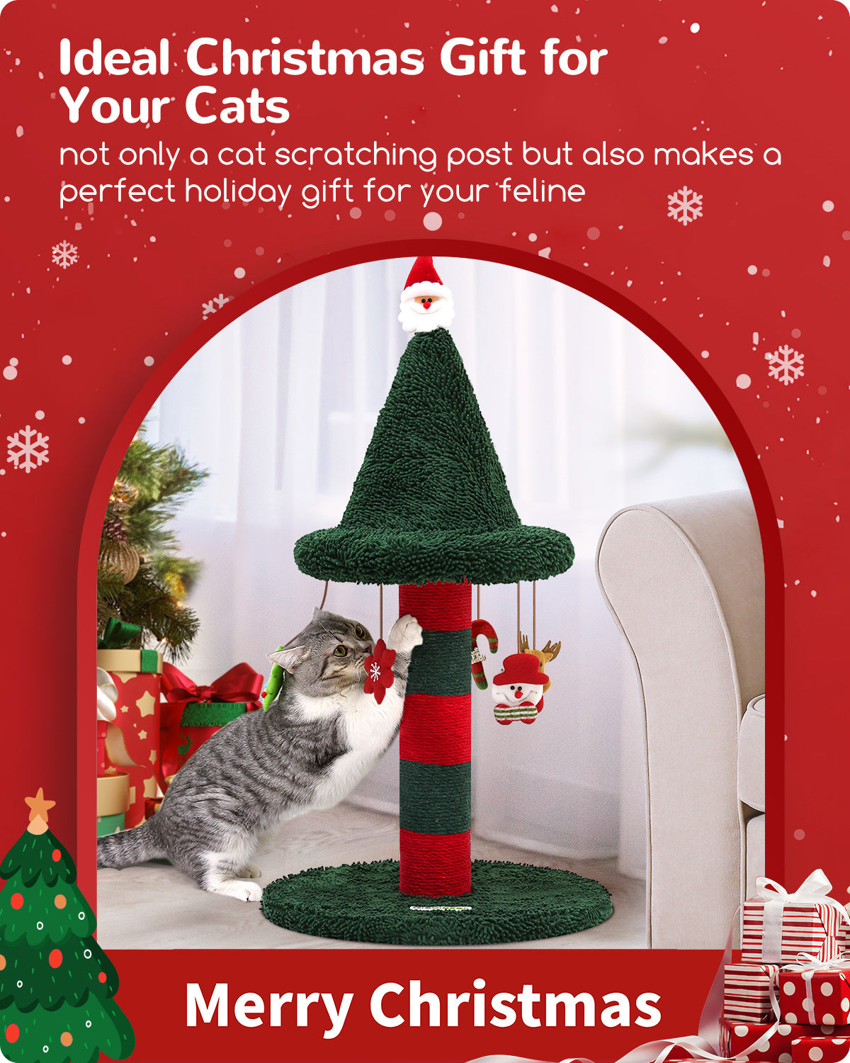Christmas Style Cat Scratch Post