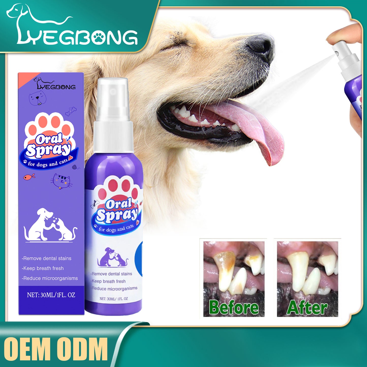 Cat & Dog Teeth Cleaning Spray – Fresh Breath & Tooth Stain Remover
