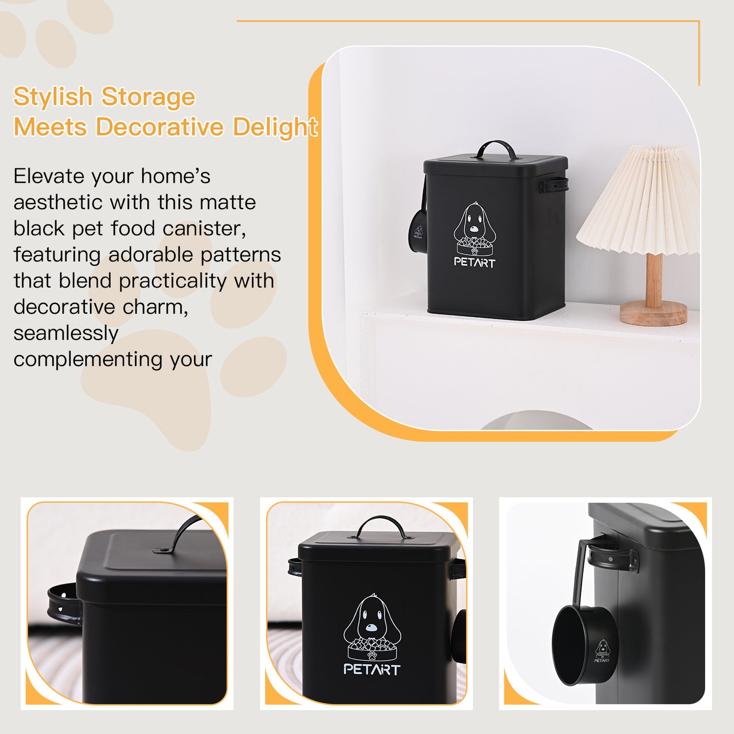 Dog Food Storage Container with Spoon & Desiccant