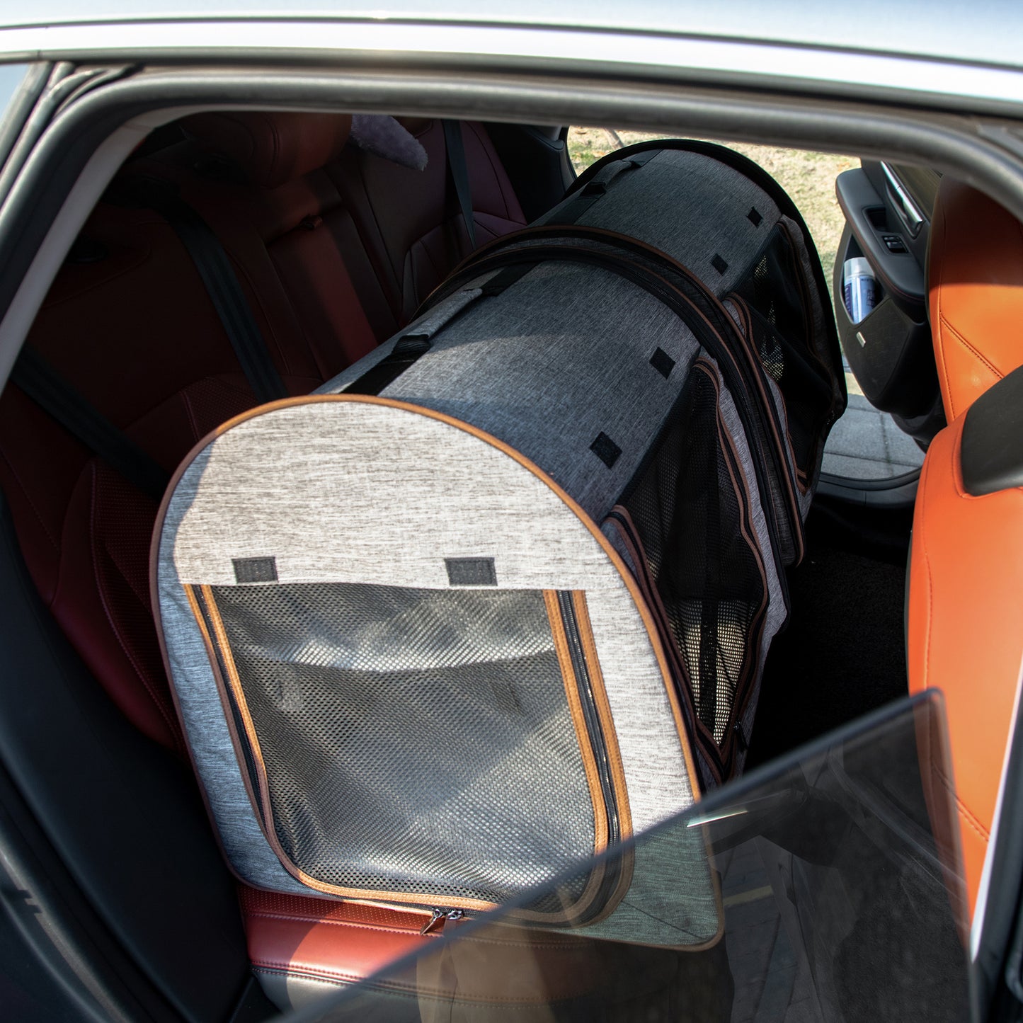 Portable Soft-Sided Pet Carrier with Divider