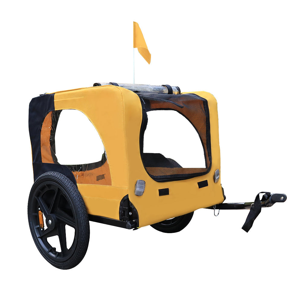 Yellow Foldable Pet Stroller & Bike Carrier