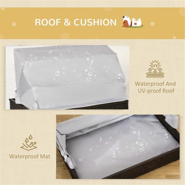 Rattan Dog Bed – Stylish Pet Sofa with Tent Design