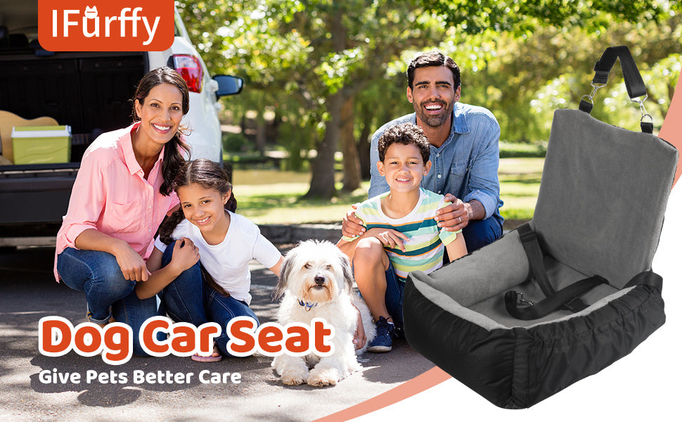Dog Car Seat – Booster with Storage & Safety Leash