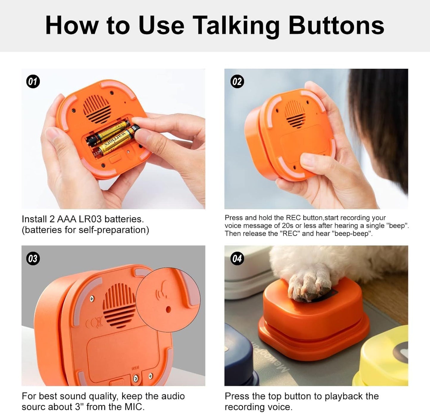 Dog Talking Buttons with Mat – Train Your Dog