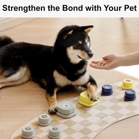 12-Pack Rechargeable Talking Buttons with Mat – Pet Communication Kit