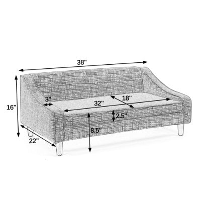 Durable Elevated Dog Sofa Bed with Modern Armrest – Soft & Comfortable