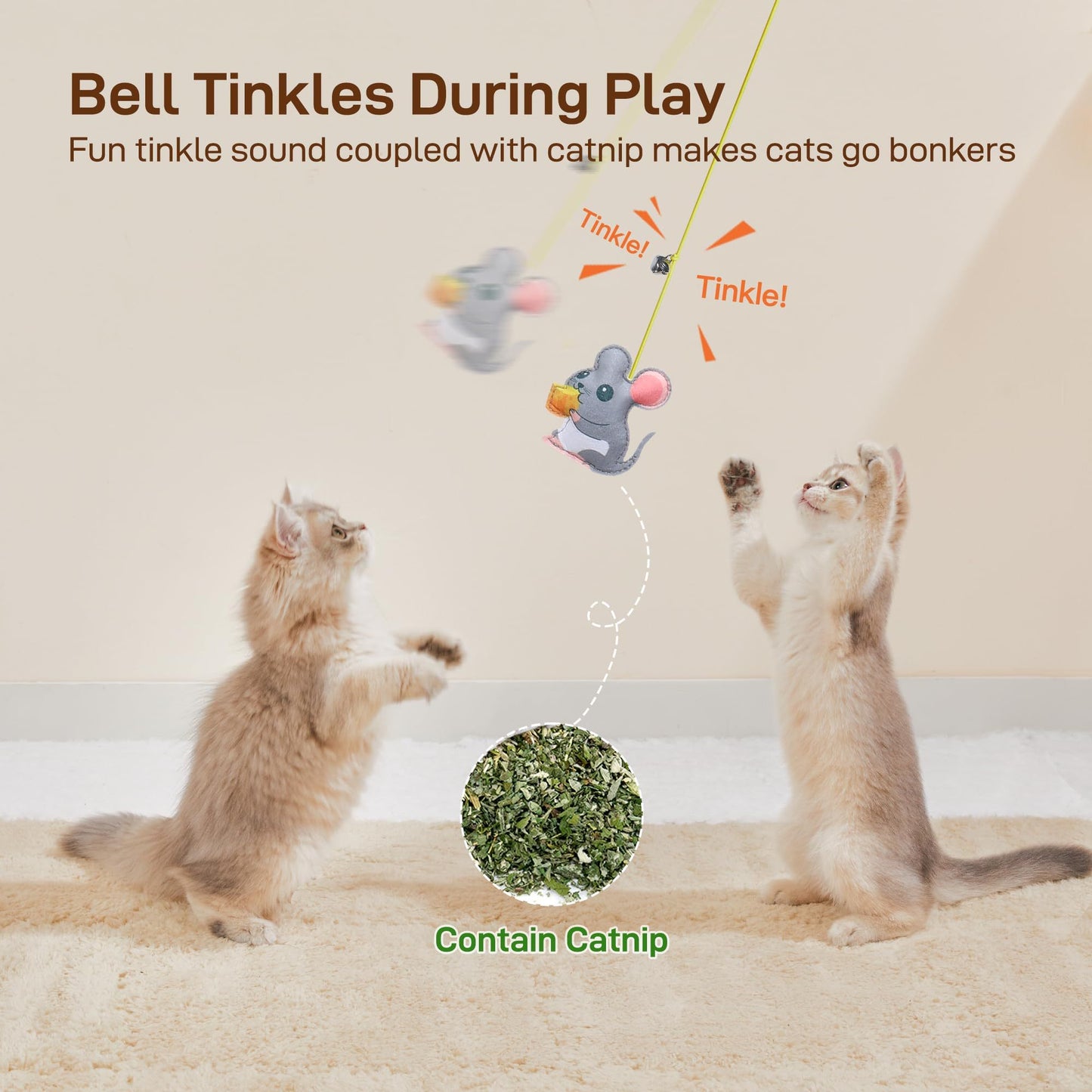 Interactive Cat Feather Toys 5 Pcs For Mental And Physical Stimulation