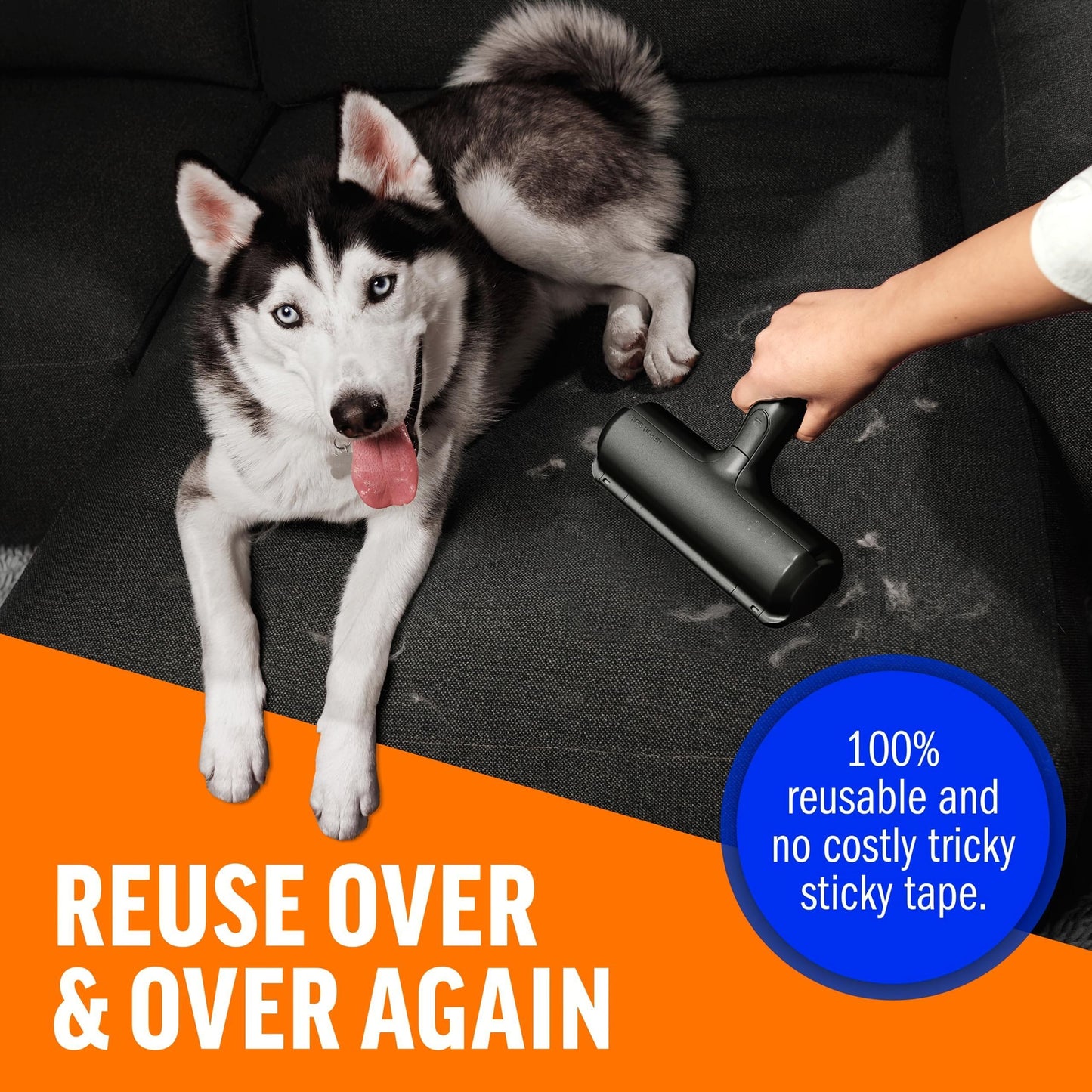 Pet Hair Remover - Reusable Sticky Applicator for Furniture, Sofas, Carpets & Clothing