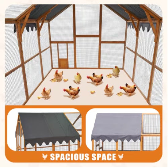 Outdoor Chicken Coop - Large Kitten Playpen, Upgraded Waterproof Cover
