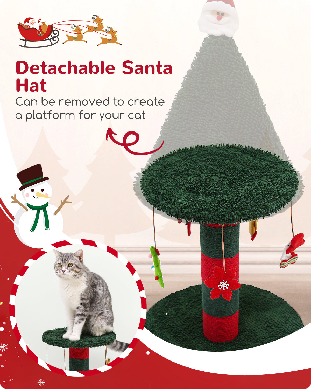Christmas Style Cat Scratch Post