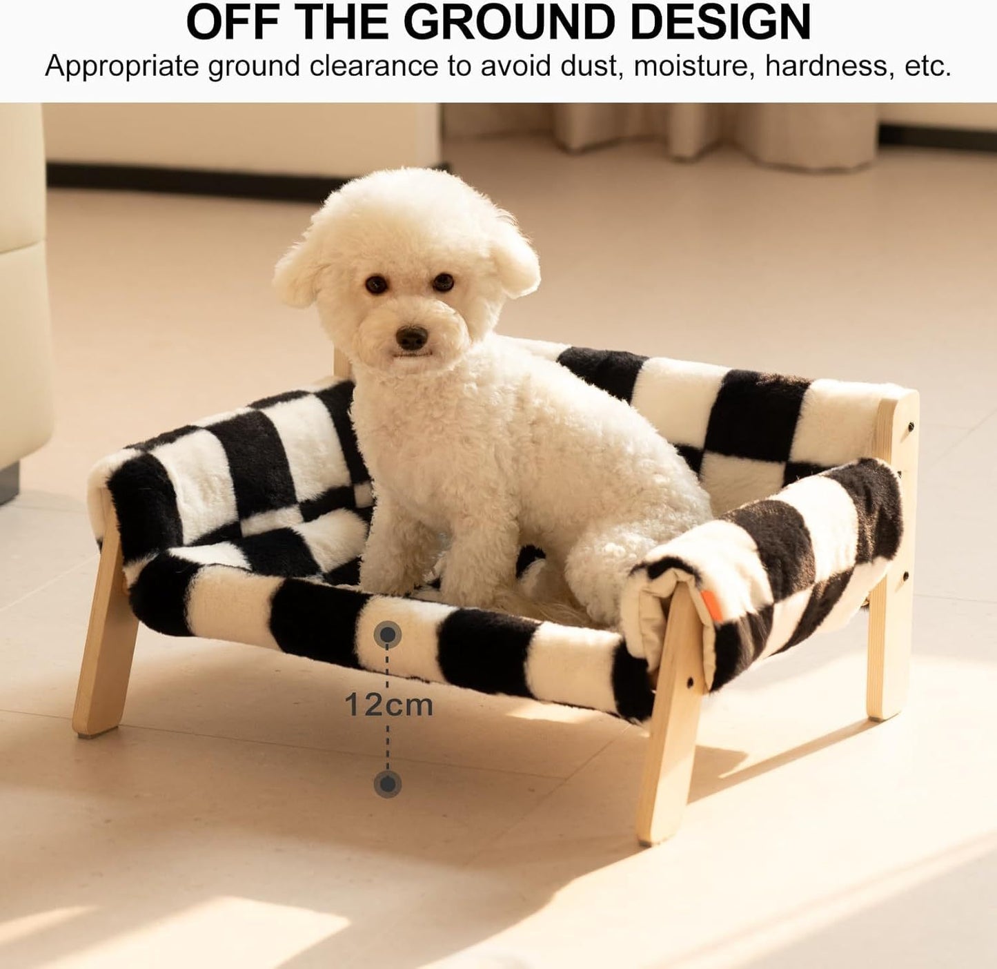 Raised Cat Bed With Wooden Legs