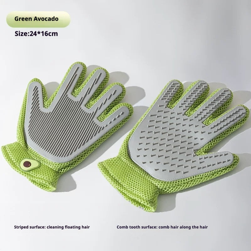 Cat & Dog Hair Removal Gloves – Massage & Grooming Brush