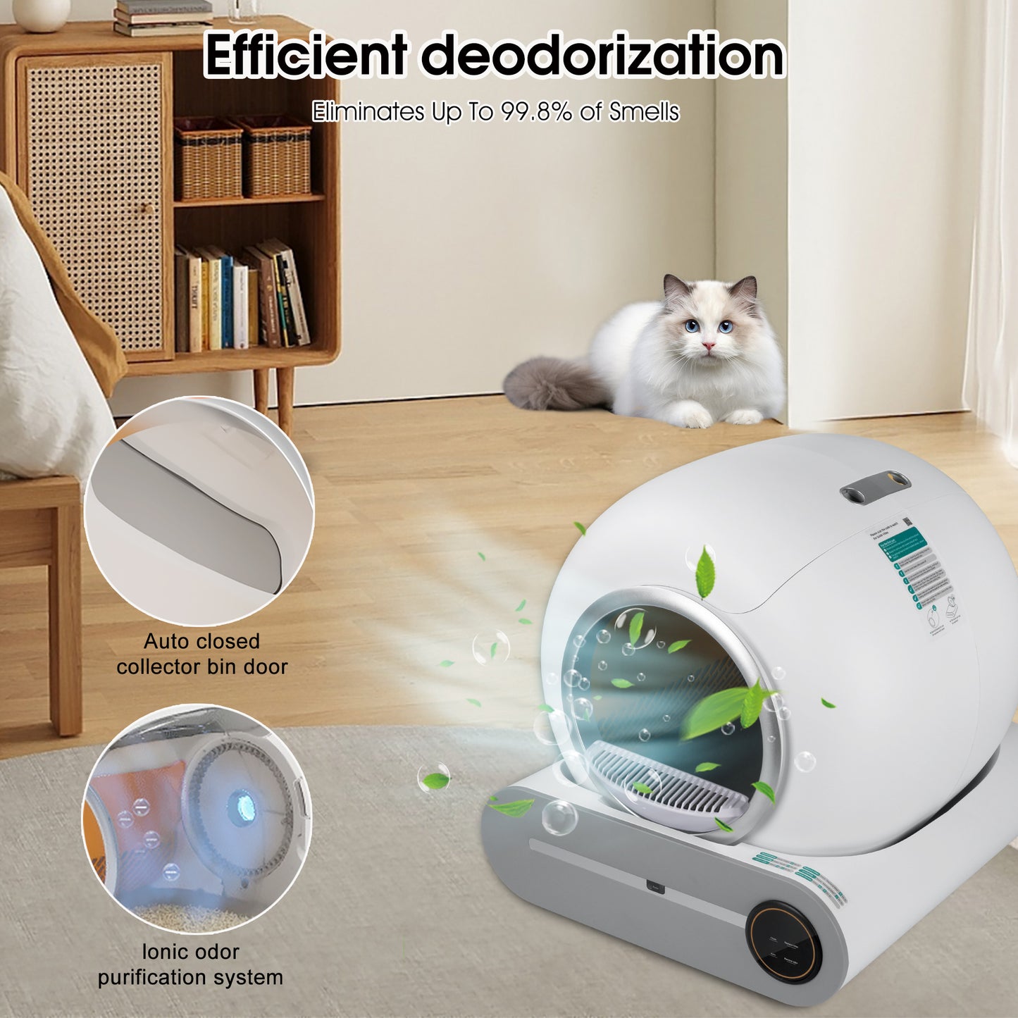 Auto Self-Clean Litter Box with WiFi and Deodorizer