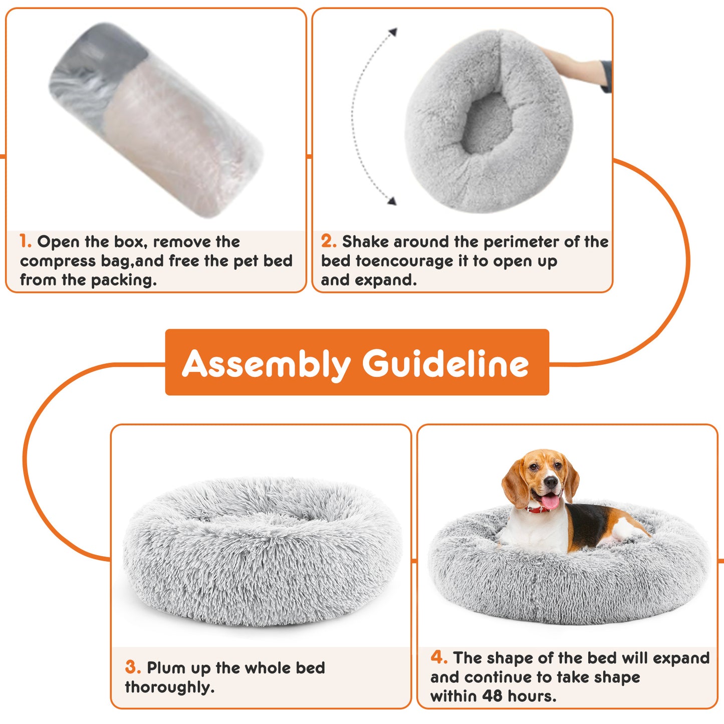 Anti-Slip Plush Pet Bed for Cats