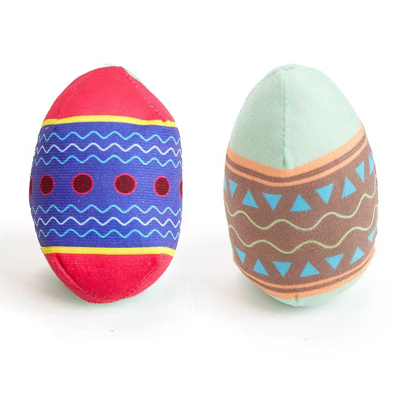 Easter Egg Squeaky Dog Toy – Green & Red, Chew Toy for Small/Medium Dogs