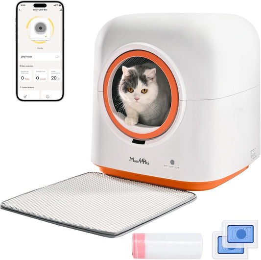 Smart 60L Automatic Cat Litter Box – App Control & Deodorizing