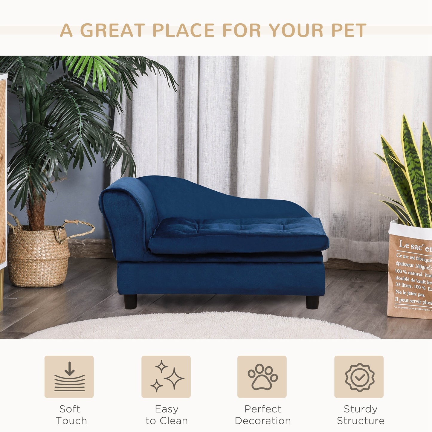 Luxury Small Dog Bed – Hidden Storage Included