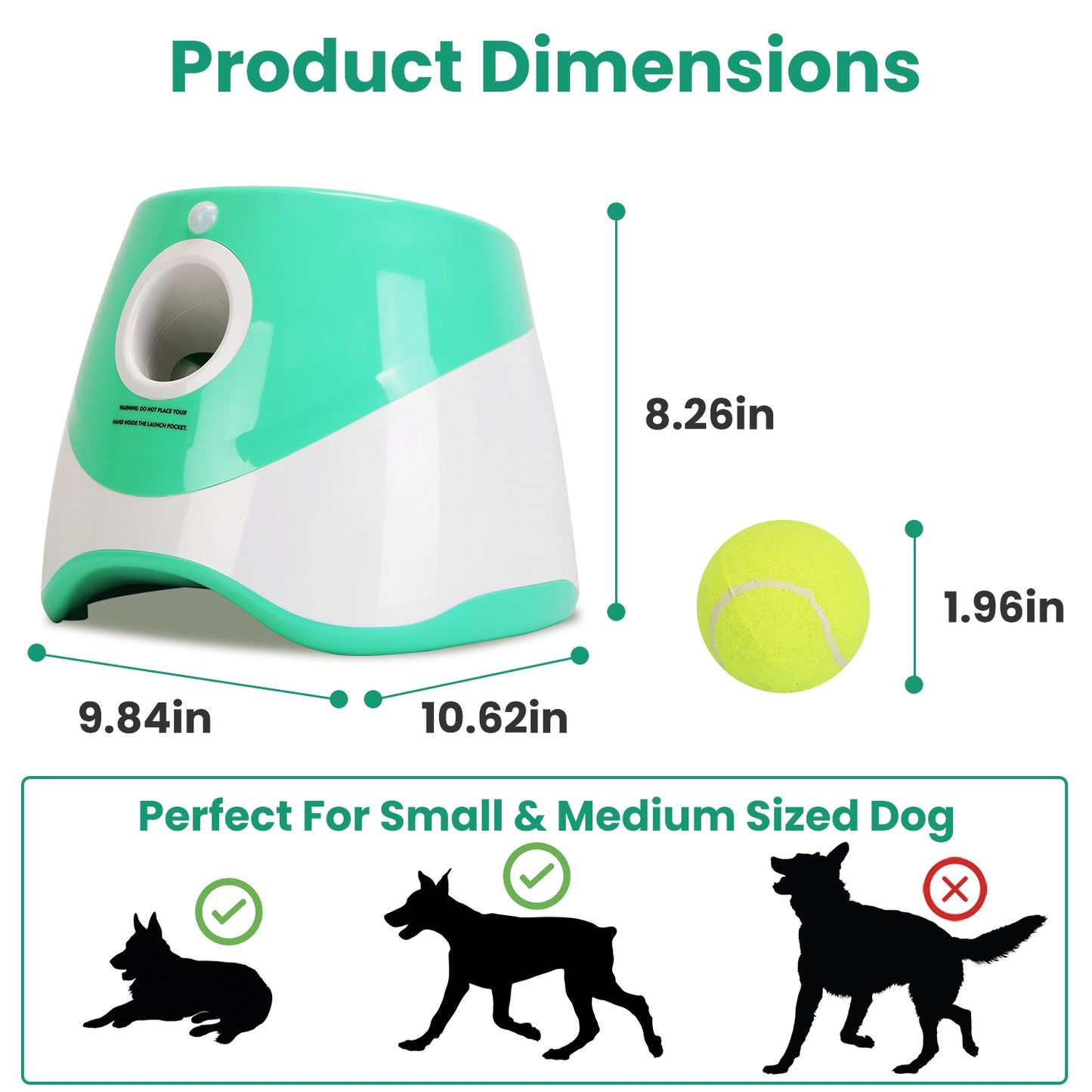 Automatic Dog Ball Launcher – 3 Distances, Includes 6 Tennis Balls