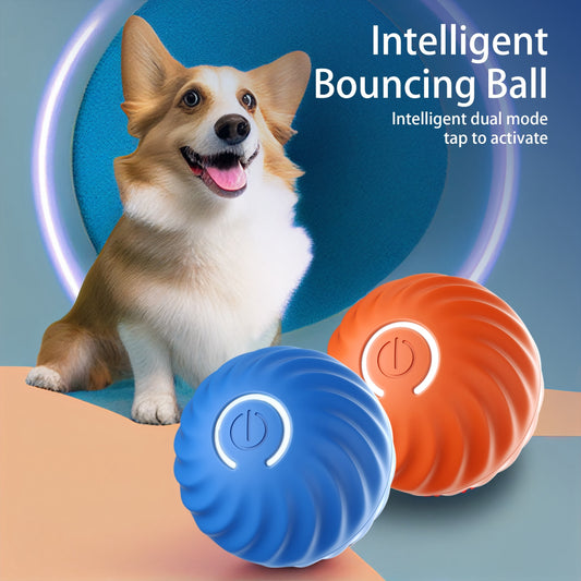 Smart Bouncing Dog Toy – USB Rechargeable, Self-Moving, Quiet & Fun Interactive Ball