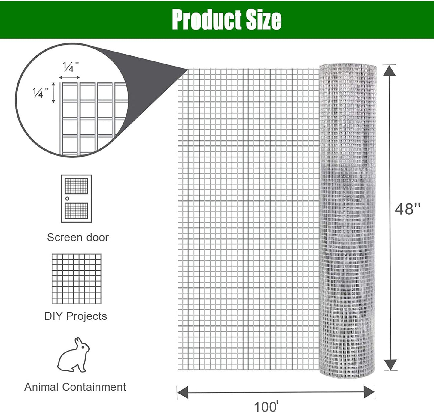 Welded Chicken Wire Mesh Fence Roll – Durable Metal