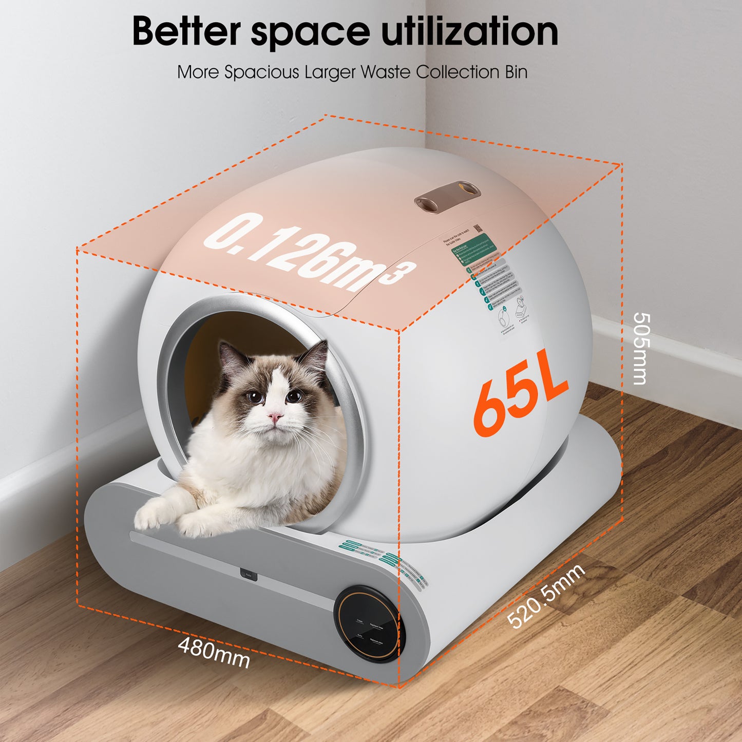 Auto Self-Clean Litter Box with WiFi and Deodorizer