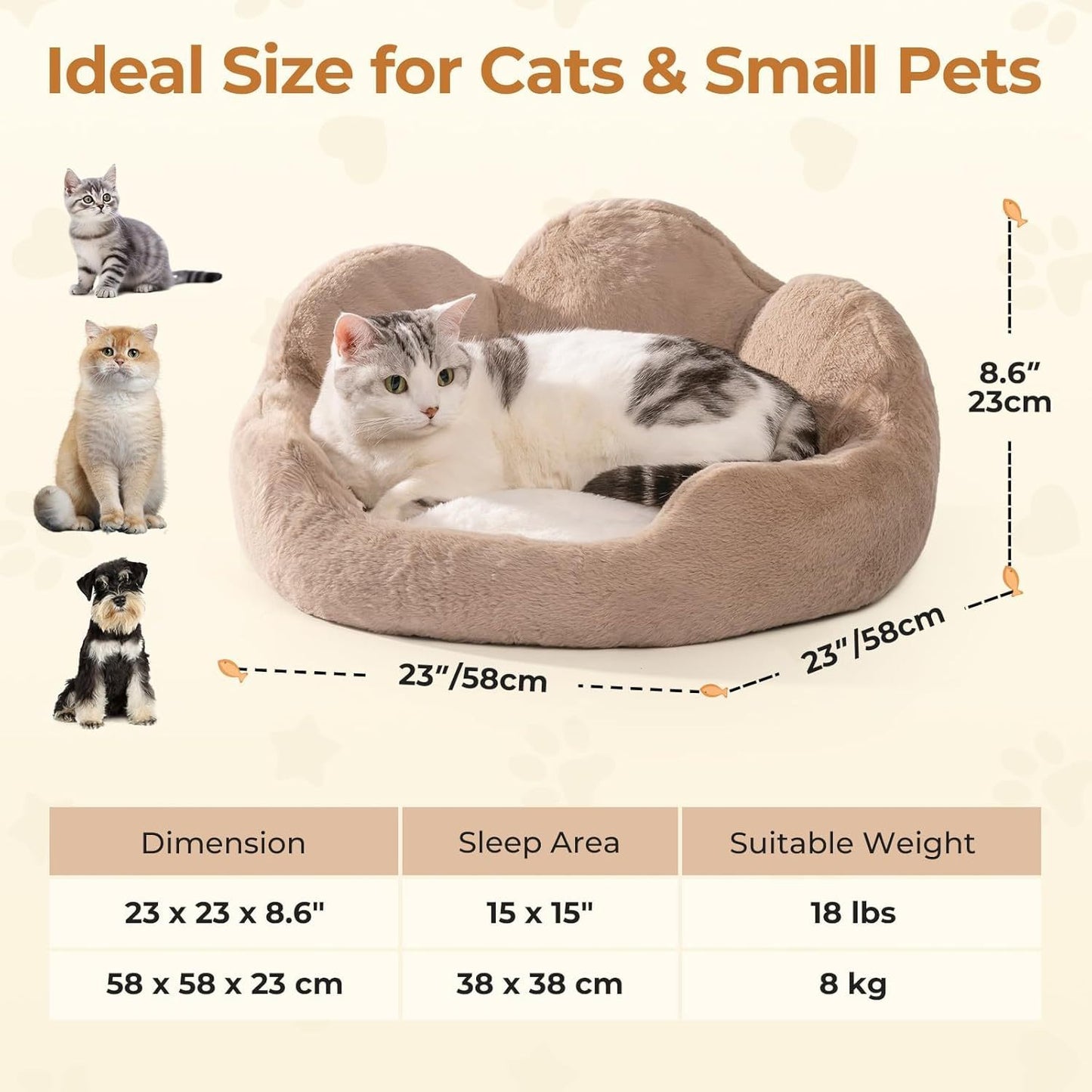 Round Cat Bed For Indoor Cats