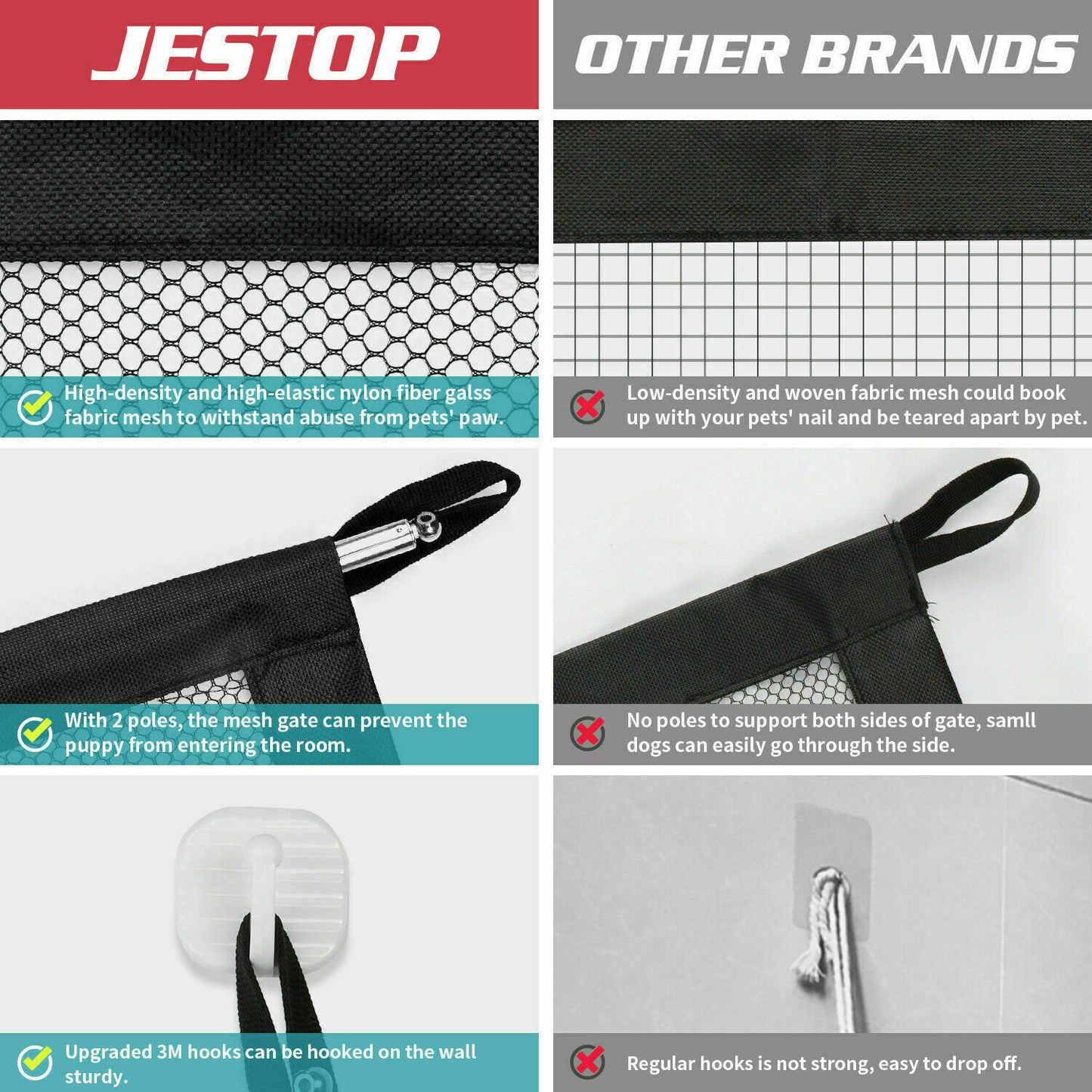 Pet Safety Gate – Portable Mesh Fence for Doors & Stairs