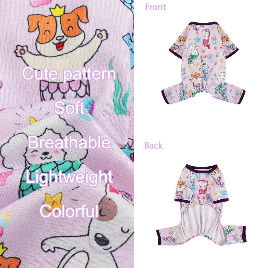 Mermaids Dog Pajamas – Soft Stretchy Pjs for Small Dogs & Puppies