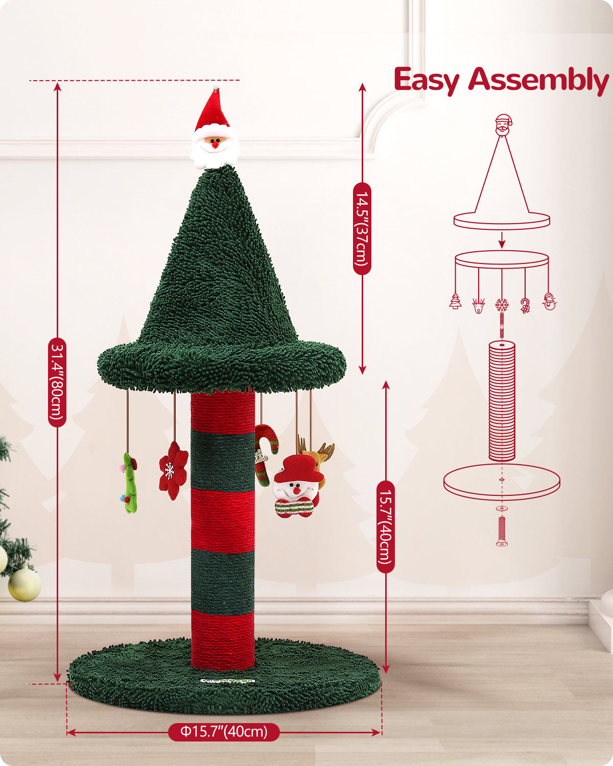 Christmas Style Cat Scratch Post