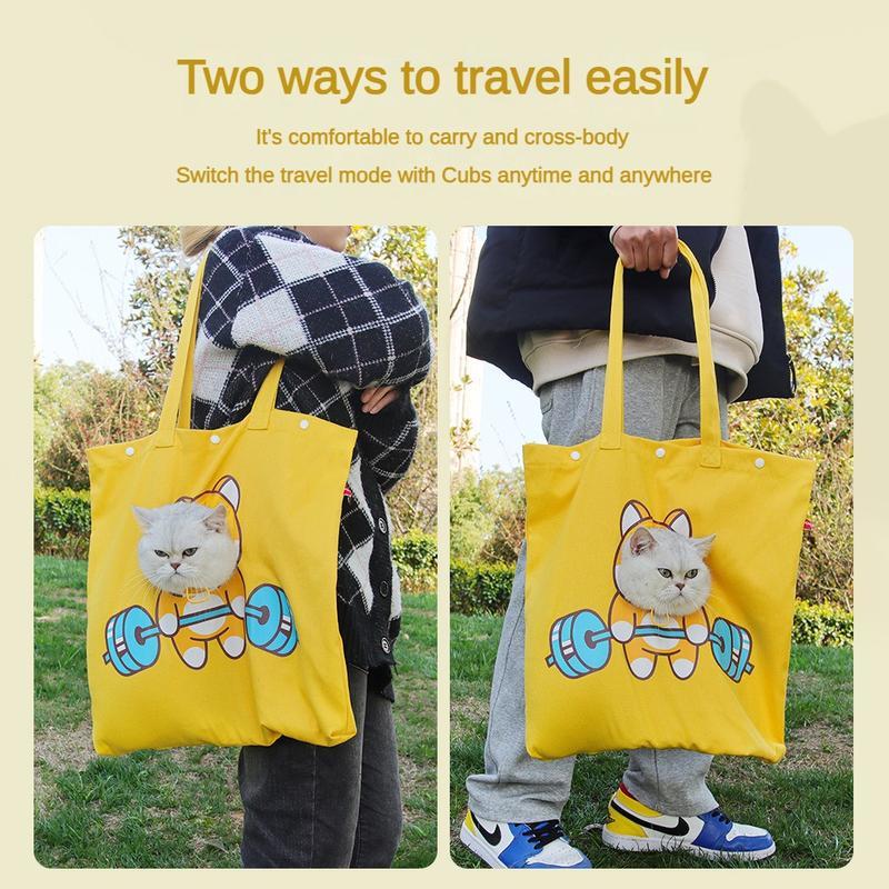 Pet Canvas Shoulder Bag – Cute Animal Shaped Carrier for Cats & Dogs