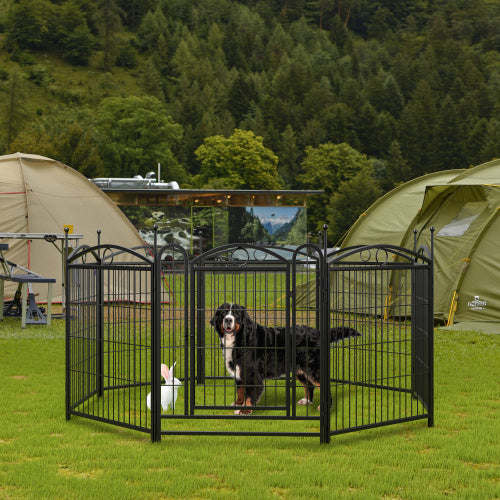 32" 8-Panel Metal Dog Fence