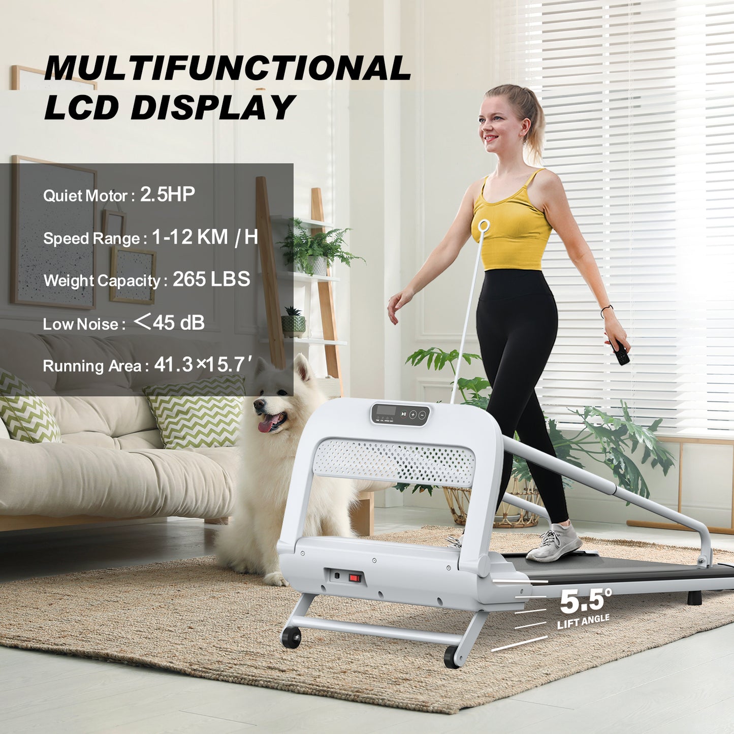 Quiet Smart Pet Treadmill – Adjustable Speed for Small & Medium Dogs