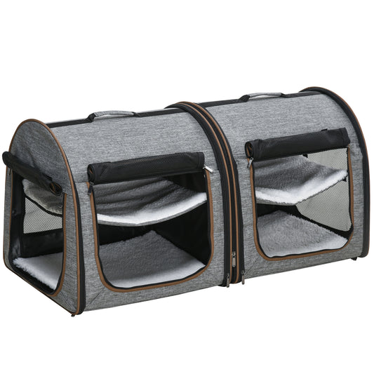 Portable Soft-Sided Pet Carrier with Divider