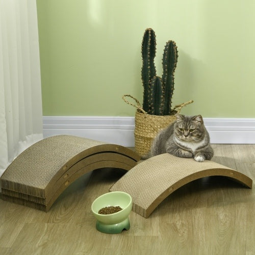 PawHut Reversible Cat Scratching Board – 4-Pack for Indoor Cats