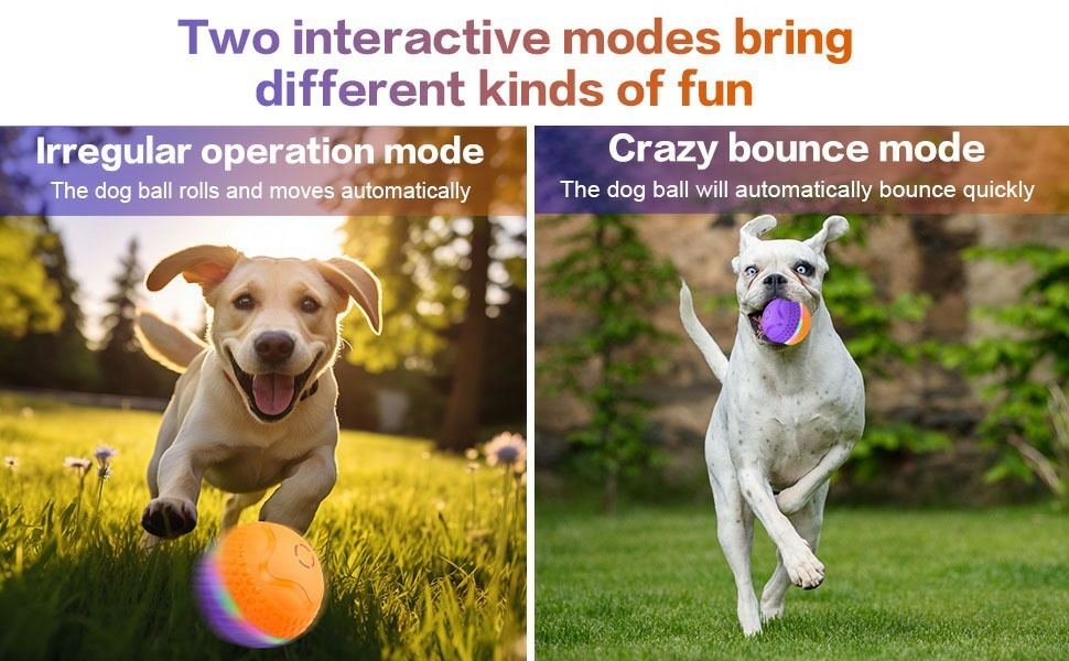 Interactive Automatic Rolling Dog Toy – LED Flash, USB Rechargeable Ball for Medium & Large Dogs