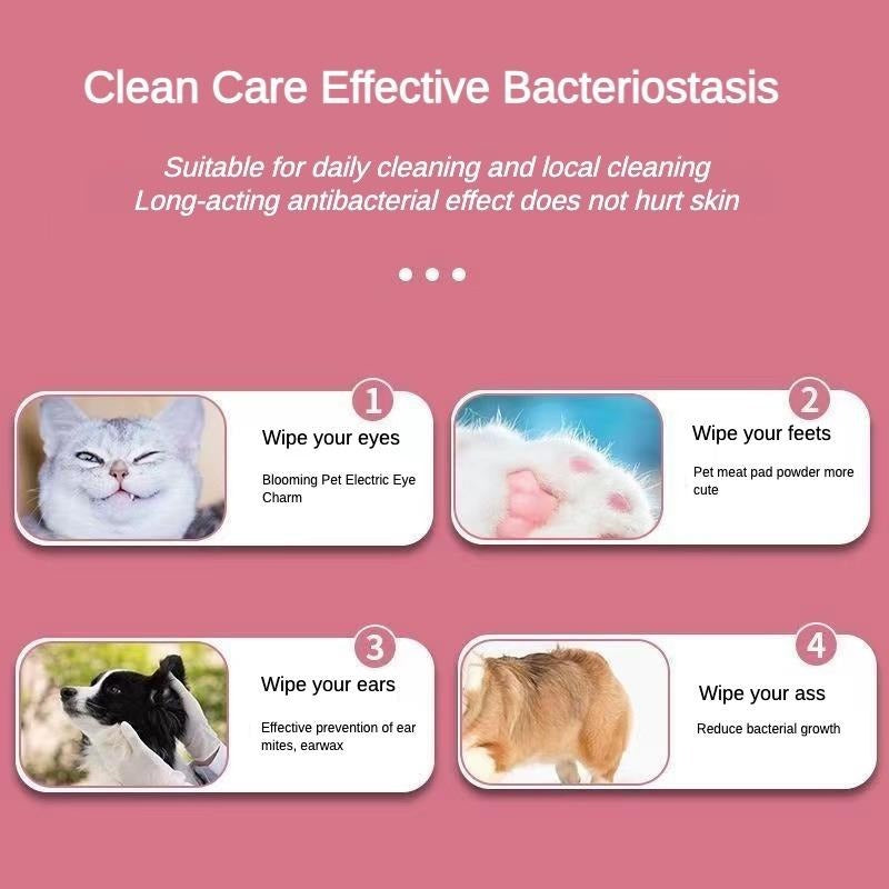 Dog & Cat Pet Wet Wipes – Plant-Based, Unscented, for Paws, Butt, Ears & Eyes
