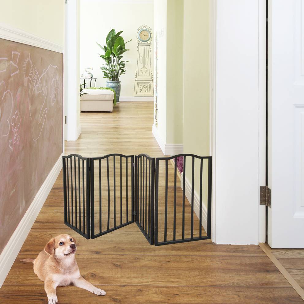 Arc Wooden Folding Pet Gate for Doorways & Stairs