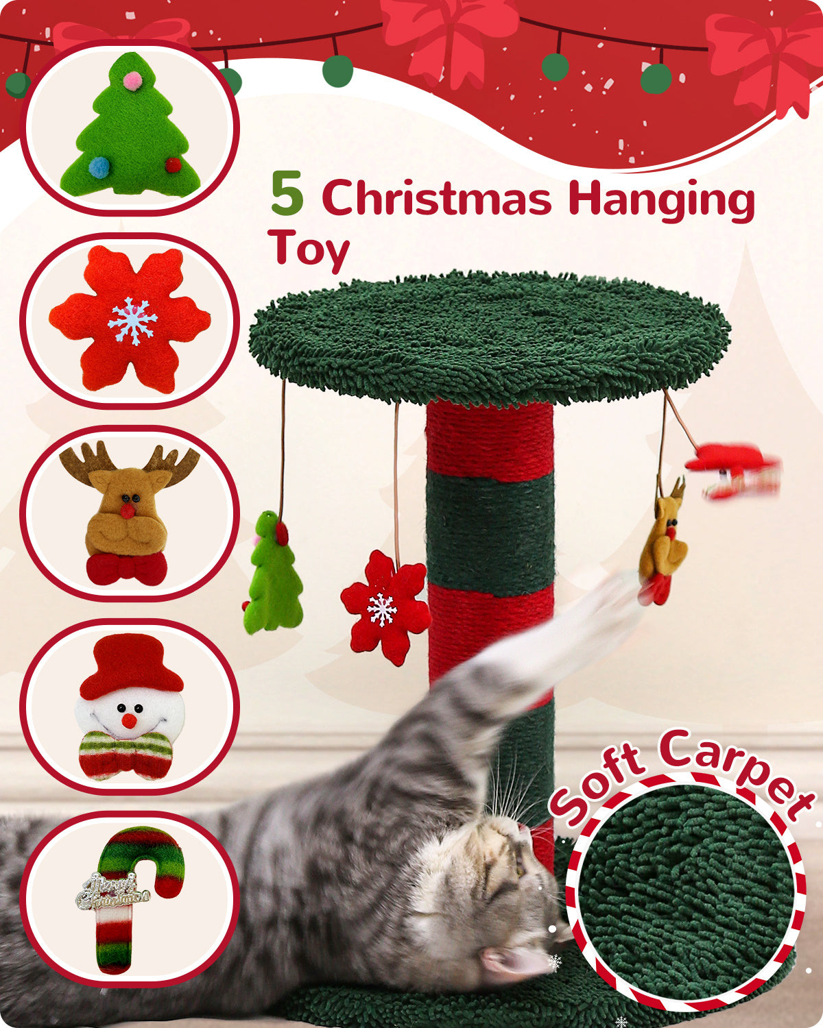 Christmas Style Cat Scratch Post