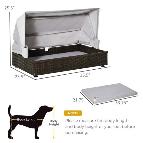 Rattan Dog Bed – Stylish Pet Sofa with Tent Design