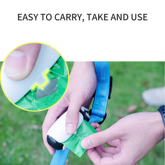 Dog Poop Bag Holder & Dispenser with Leash Attachment – Space Capsule Design