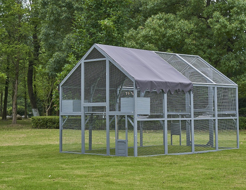 Waterproof Outdoor Cat House & Fence