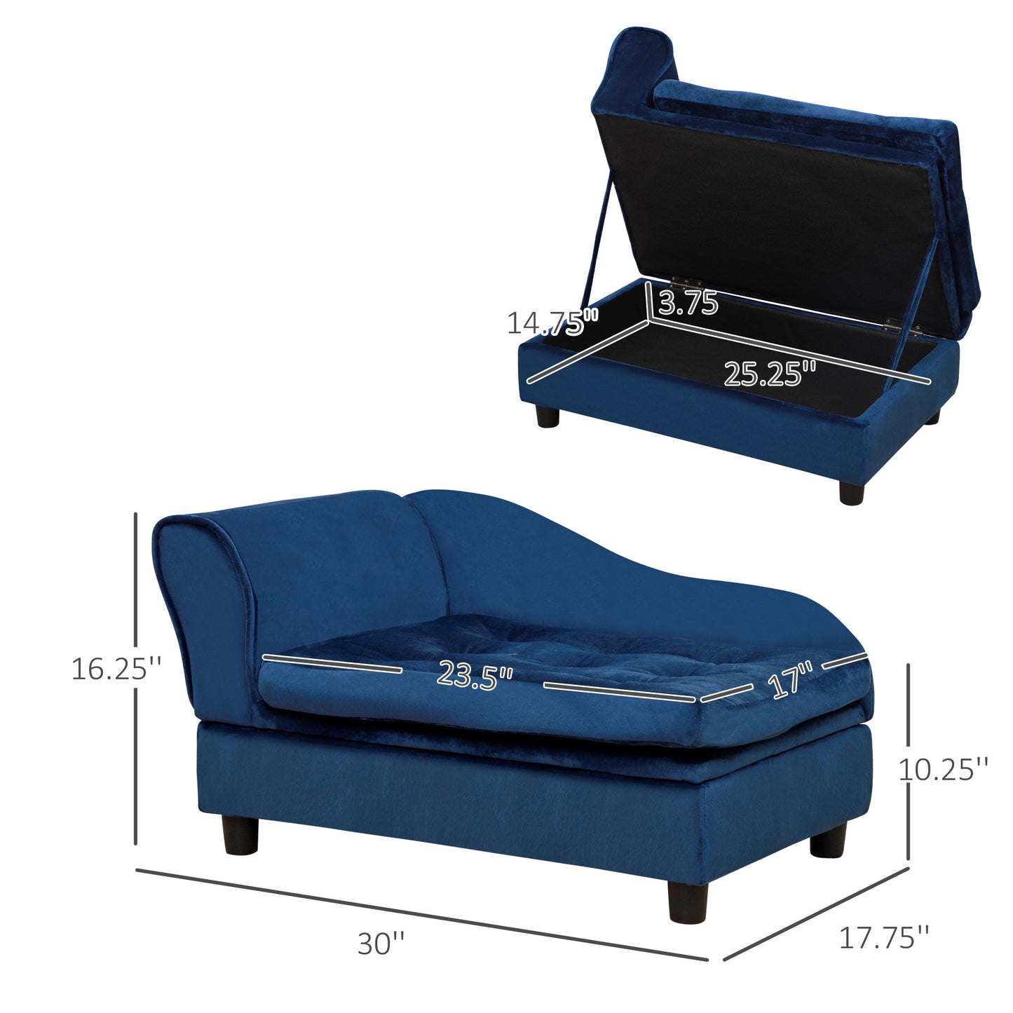 Luxury Small Dog Bed – Hidden Storage Included
